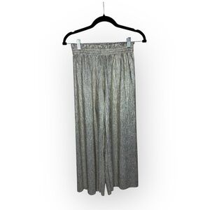 Alice + Olivia Metallic Cropped Wide Leg Elastic Waist Pants Size 0
